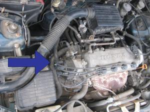 Starter location on a Civic